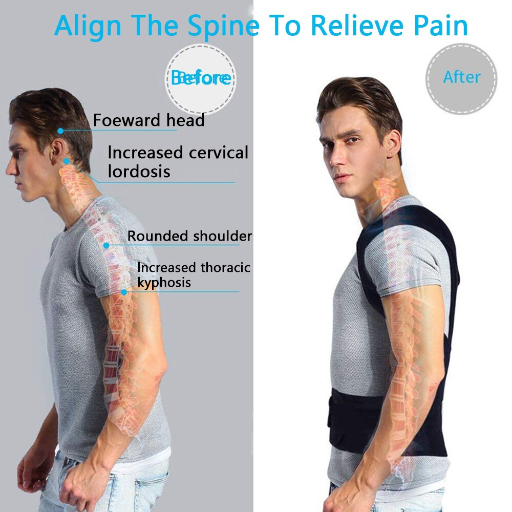Premium Posture Corrector Adjustable Spine Alignment & Lower Back Support Brace