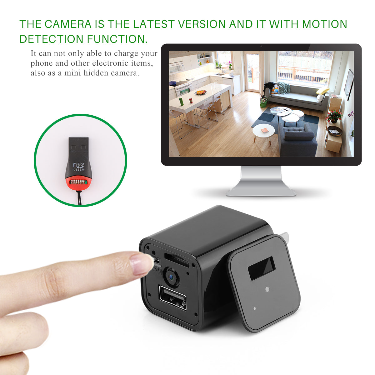 Ultra Hidden Mini Spy Camera Charger HD 1080P Home Security